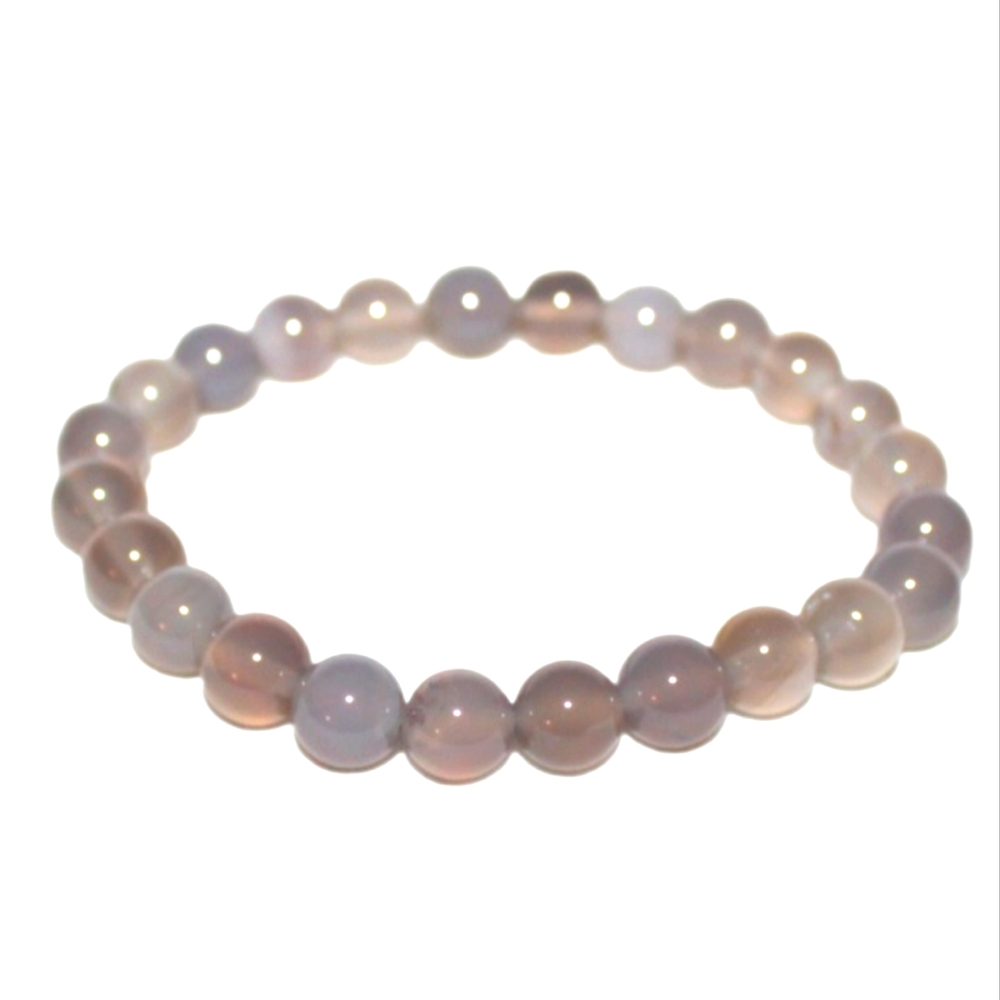 Gray Agate Beaded Bracelet